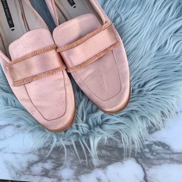 SOLD✨ZARA satin pink frayed Loafer flat - Picture 8 of 8